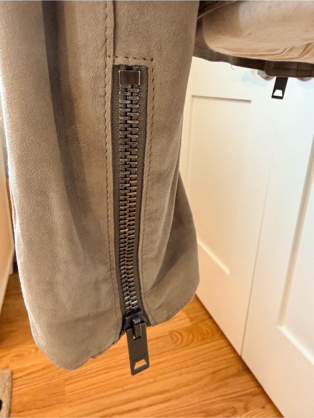 Burberry Taupe Suede Button-Front Jacket - Picture 7 of 16